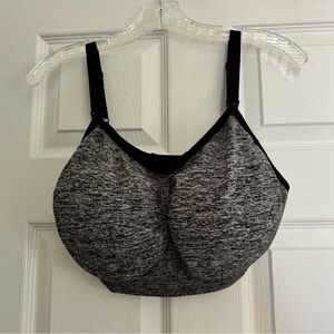 Heathered Black and Gray Women's Nursing Sports Bra